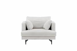 Sofia Single Sofa &ndash; sort/Beige Corduroy velour