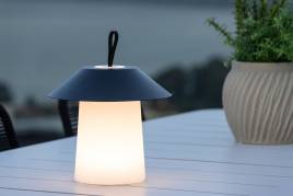 Rubu bordlampe &Oslash;24&times;26 cm sort og hvid