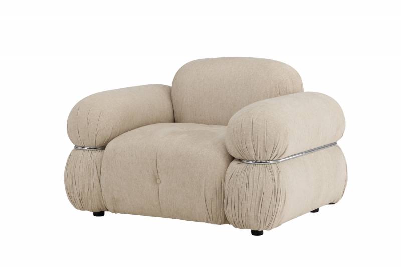 Mika lounge l&aelig;nestol i polyester beige | Outlet