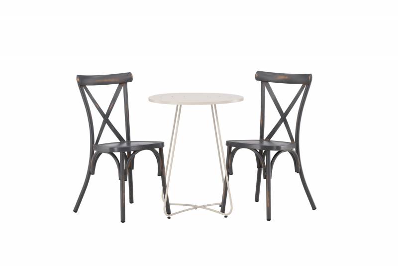 Bacong caf&eacute;s&aelig;t med bord &Oslash;60cm og to Tablas havestole