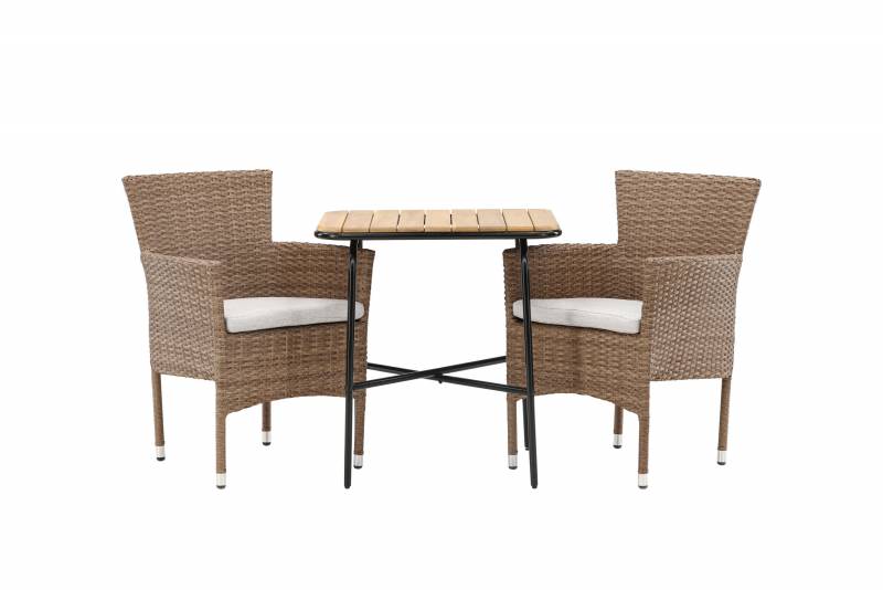 Holmbeck+Malina haves&aelig;t med cafebord 70x55cm og 2 fletstole