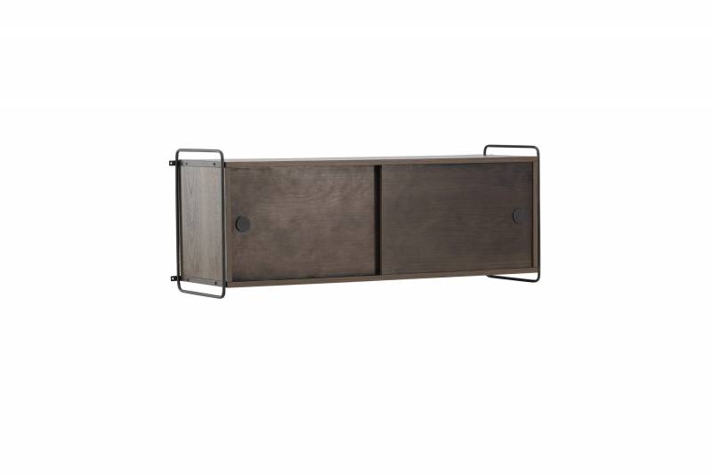 Paris v&aelig;gskab med skydel&aring;ger 121x48x35cm MDF brun