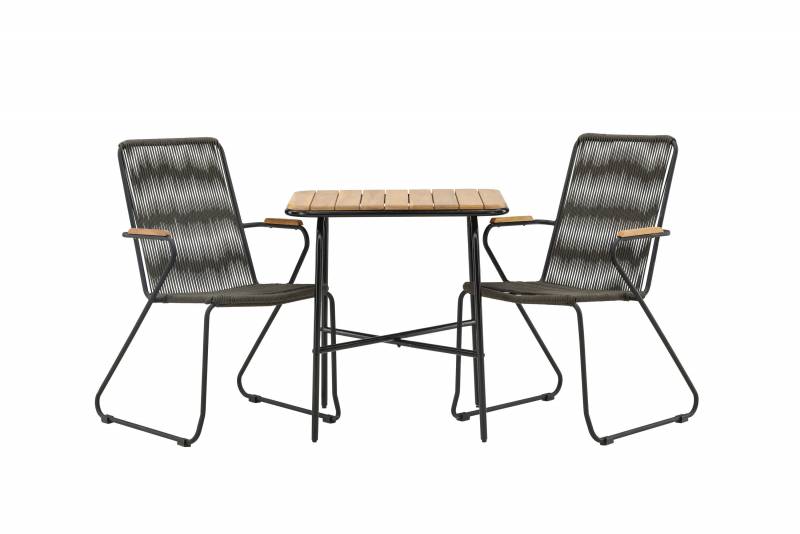 Holmbeck caf&eacute;s&aelig;t med bord 70x55cm og to Bois stole natur