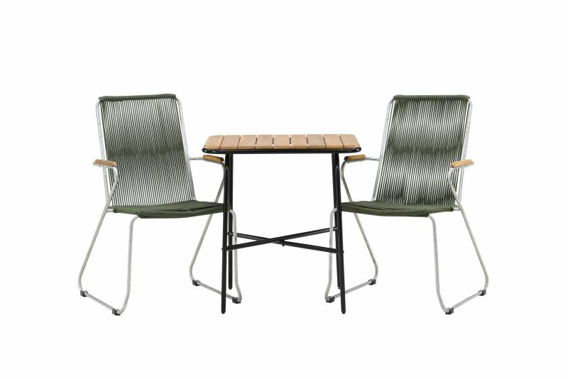 Holmbeck caf&eacute;s&aelig;t med bord 70x55cm og to Bois stole gr&oslash;n