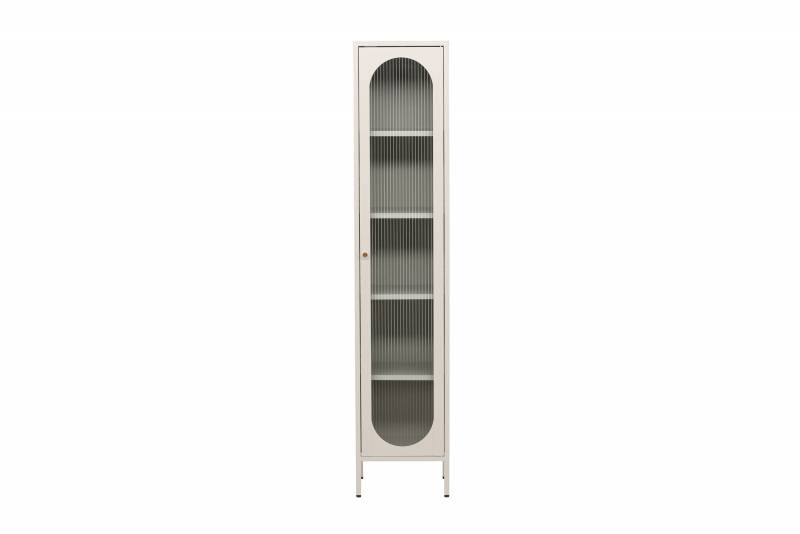 Cali skab med 4 hylder og glasl&aring;ge 37x180x35cm beige