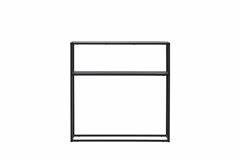 Bog&oacute;ta sidebord 30x80cm med glasbordplade sort