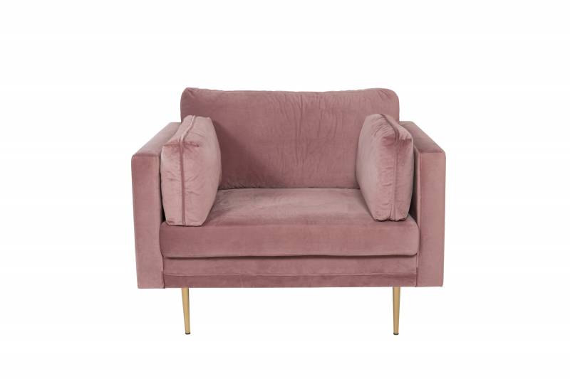 Boom l&aelig;nestol 110 cm i velour rosa
