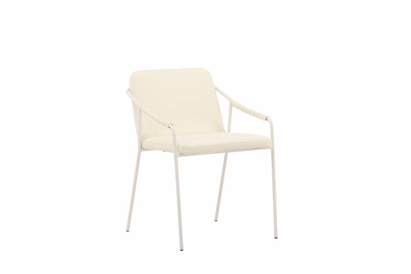 Tvist spisebordsstol med beige PU og beige stel