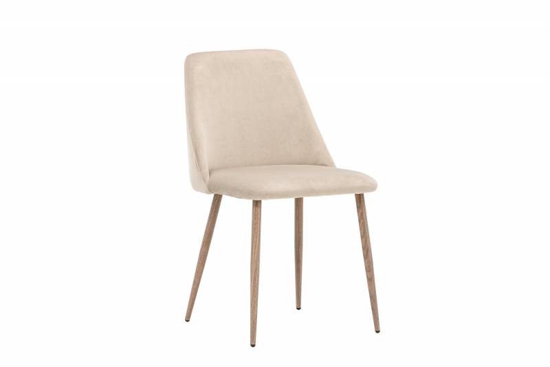 Night spisebordsstol med brun velour og valn&oslash;dsben