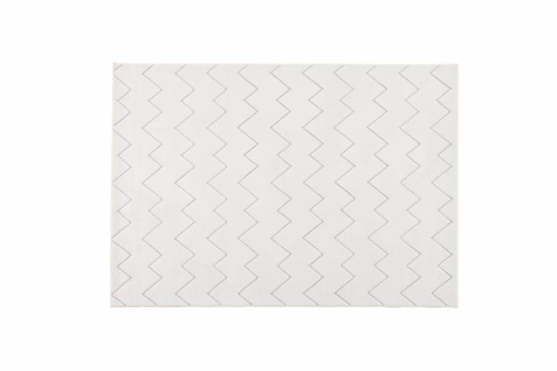 Fia rektangul&aelig;rt t&aelig;ppe med zigzag-m&oslash;nster 290x200 cm hvid