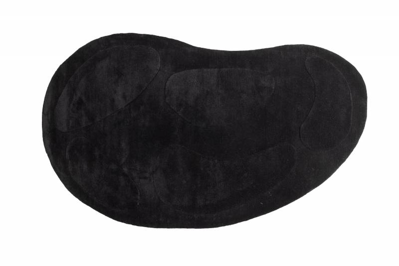 Enard ovalt uldt&aelig;ppe 290x175 cm sort