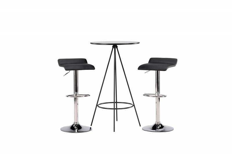 Bistro barbord &Oslash;60cm med 2 Jonna barstole sort