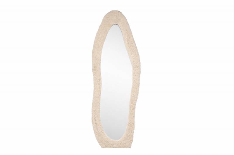 Mirza spejl 67x193cm med kunstig pels i beige