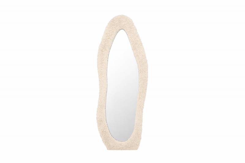 Mirza spejl 60x160cm med kunstig pels i beige