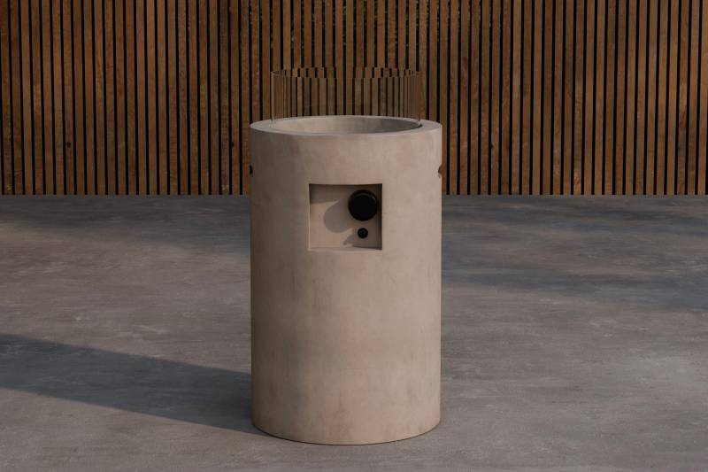 Kea b&aring;lsted cylinderformet &Oslash;40cm i glas og gr&aring; cement