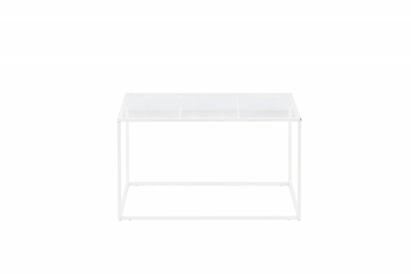 Netz sofabord 80x80cm st&aring;l hvid