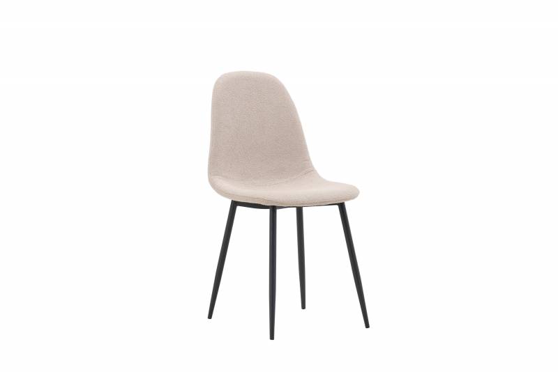 Polar spisebordsstol boucl&eacute; beige med sorte ben