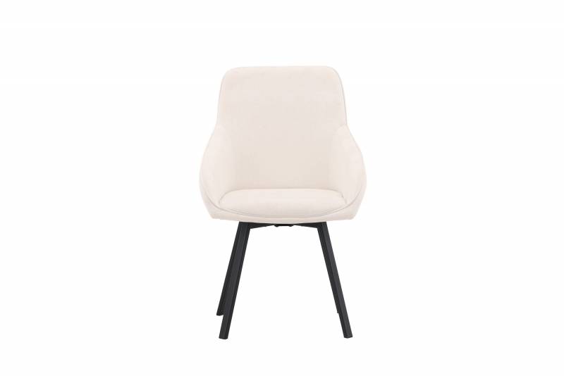Rosie spisebordsstol med arml&aelig;n beige og sorte ben