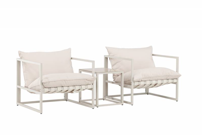 Messina Lounges&aelig;t med 2 stole, sidebord og hynder beige