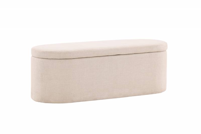 Potenza Ottoman 130x50cm med skjult opbevaring r&aring;hvid