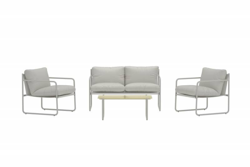 Thassos lounges&aelig;t med sofa, stole og bord gr&aring;