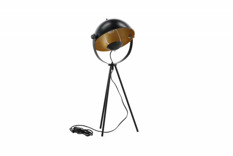 Search bordlampe 67 cm i sort med gulddetaljer
