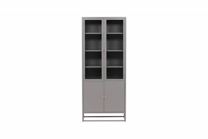 Bakal vitrineskab med 4 hylder 190x80x41cm lysegr&aring;