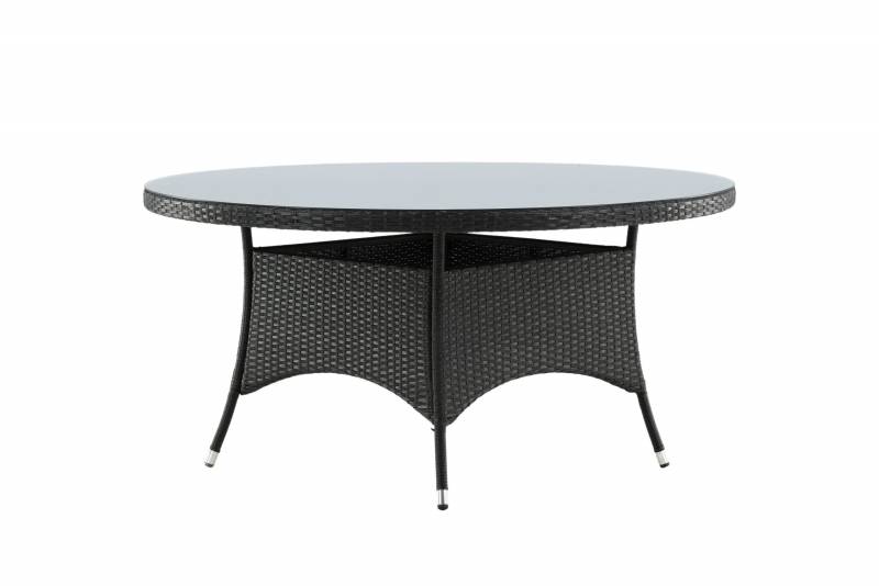 Volta spisebord med glasbordplade &Oslash;150cm sort