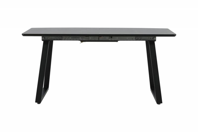 Inca spisebord 160x85 cm sort MDF med metalben og udtr&aelig;k
