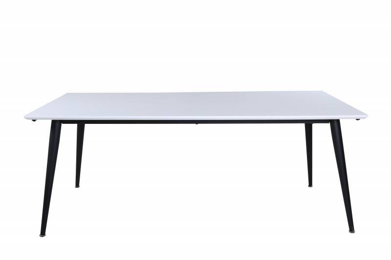 Jimmy spisebord med udtr&aelig;k 195x90 cm hvid med sort stel