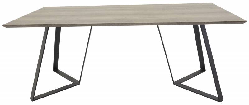 Marina spisebord 180x90 cm i natur MDF med sorte st&aring;lben