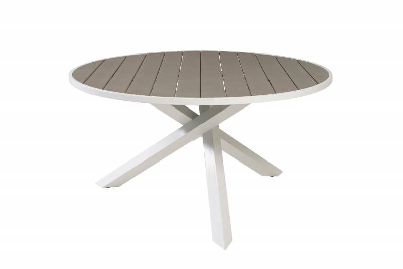 Parma rundt havebord &Oslash;140cm aluminium hvid