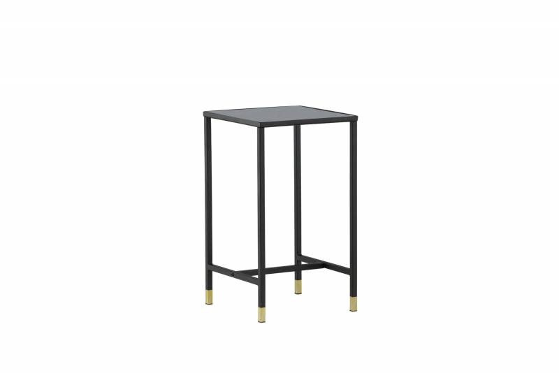 Dipp sidebord med marmorglas 40x40cm i sort st&aring;l