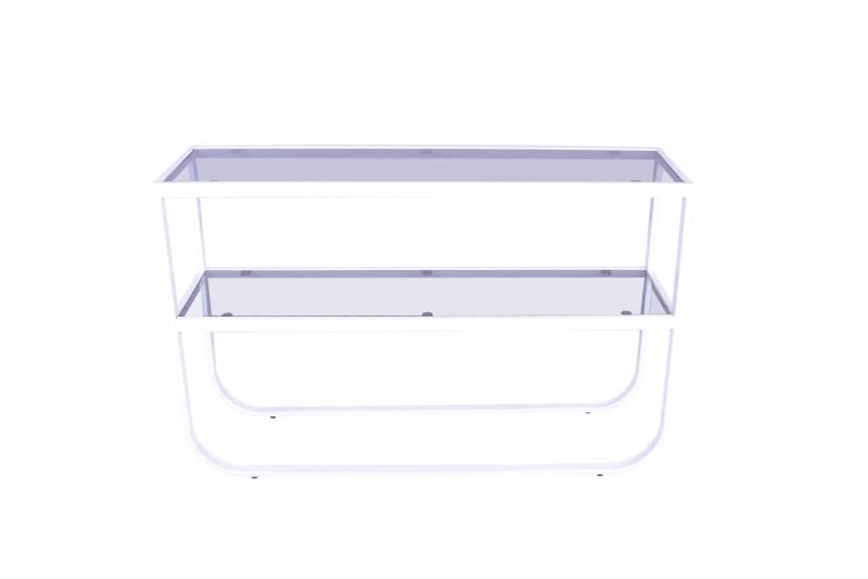 Rocker sidebord 110x30cm med glasbordplade hvid