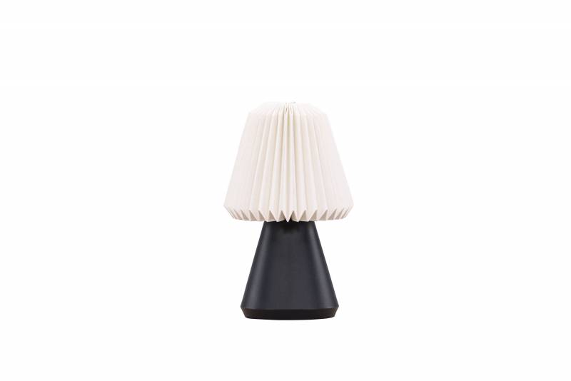Fj&auml;llen bordlampe i sort med hvid plisseret papirsk&aelig;rm