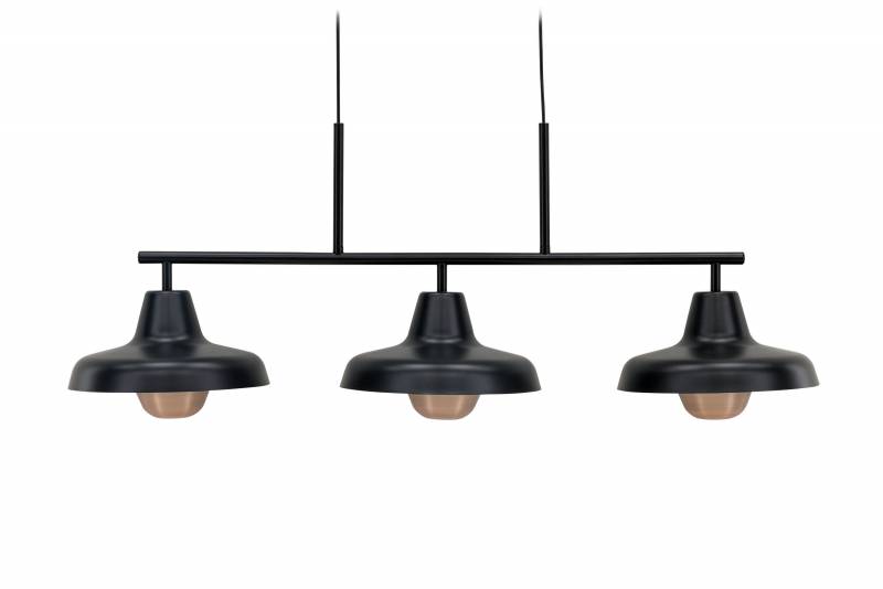 St&ouml;ten loftlampe 48 cm i sort med kobberdetaljer