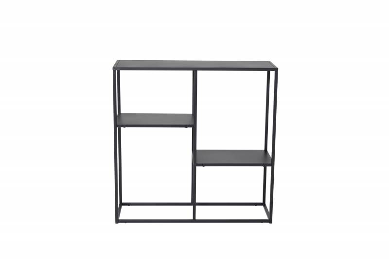 Staal reol 81x80x26 cm i st&aring;l sort