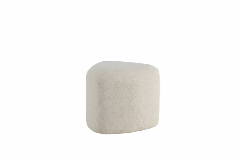 Peg puf &Oslash;46cm i polyesterteddy hvid