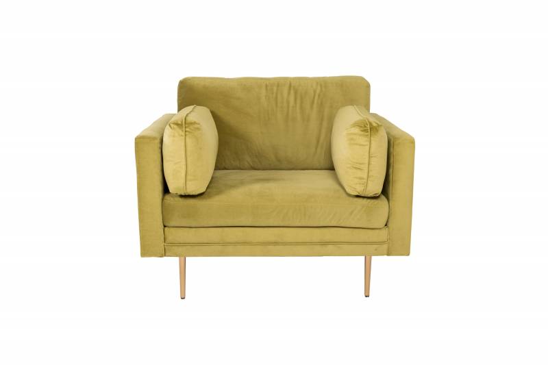 Boom l&aelig;nestol 110 cm i velour gr&oslash;n