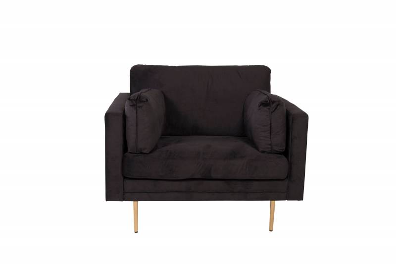 Boom l&aelig;nestol 110 cm i velour sort