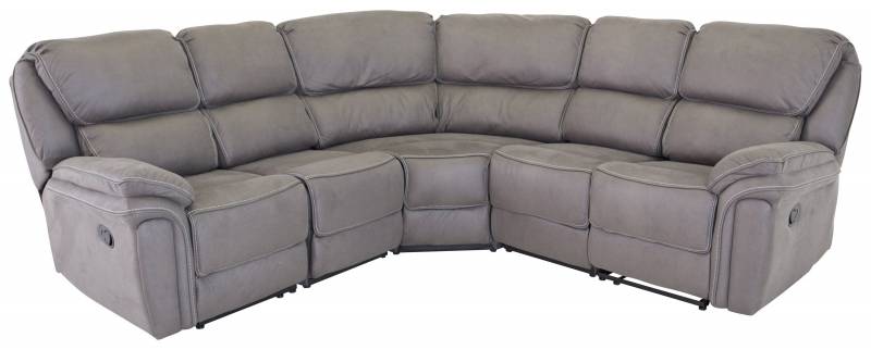 Saranda hj&oslash;rnesofa med recliner mikrofiber gr&aring;