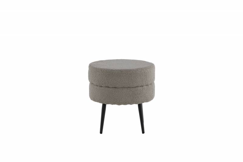 Pot puf &Oslash;40cm i polyesterteddy gr&aring;