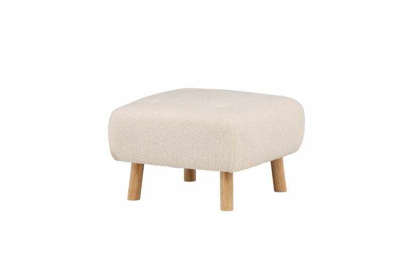 Salina puf 56x56cm i boucl&eacute; hvid