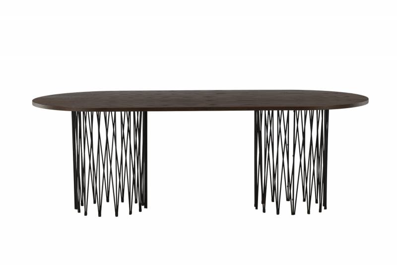 Stone ovalt spisebord 220x100cm brun