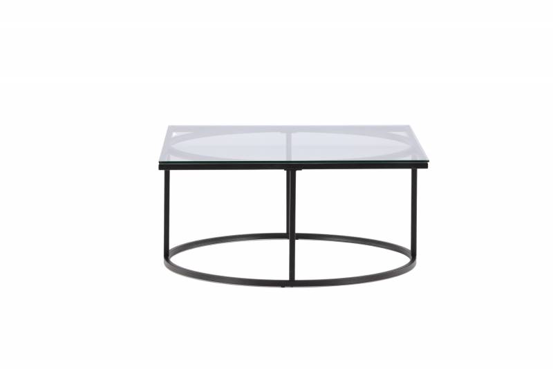 Skan&ouml;r sofabord med glasbordplade 90x90cm sort