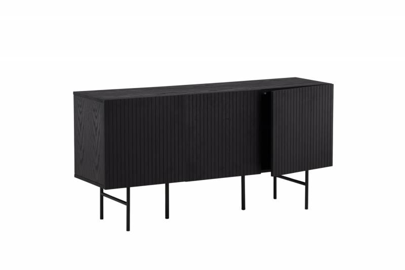 Bj&ouml;rk&ouml;n skab 150x75x42 cm i sort fin&eacute;r med l&aring;ger