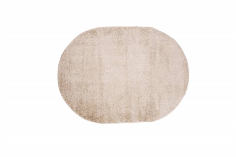 Walter ovalt t&aelig;ppe med h&oslash;j luv 340x240 cm beige