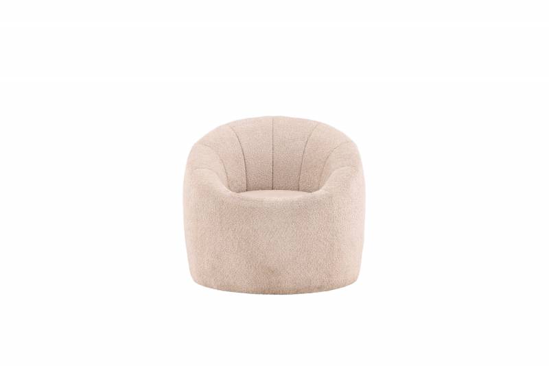 Warren l&aelig;nestol i polyester boucl&eacute; beige