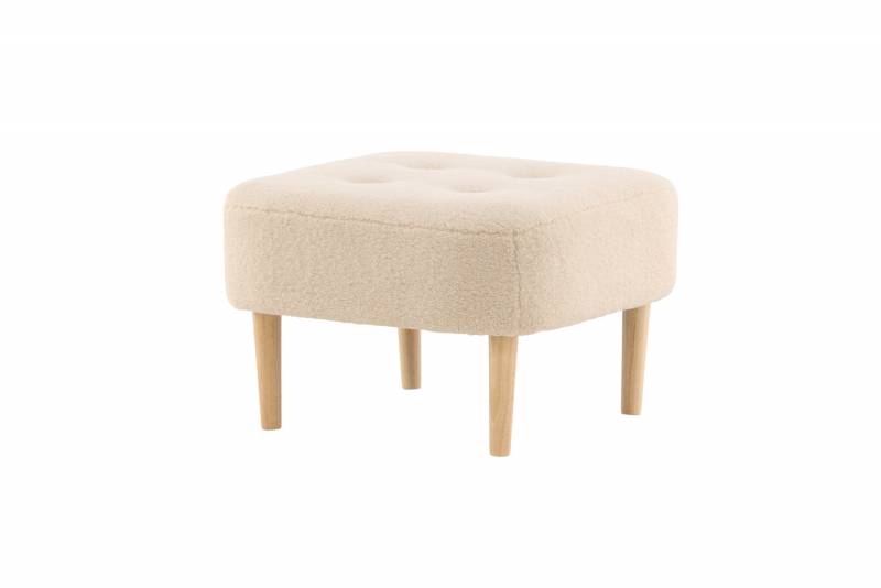 Salina puf 56x56cm i fleece hvid