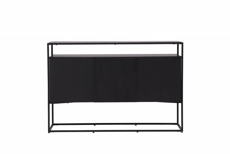 Kingsport skab 120x80x45 cm med hylder og l&aring;ger sort